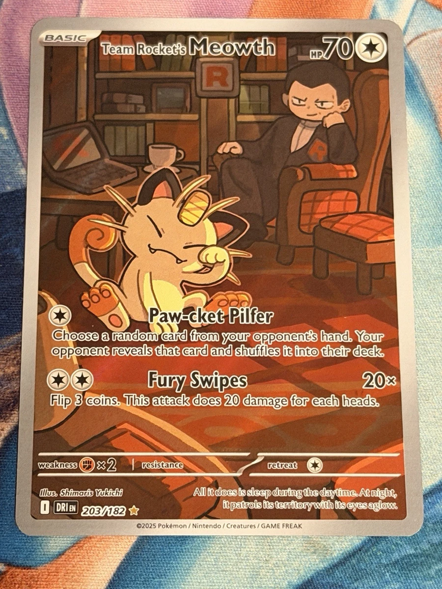 Team Rocket's Meowth 203/182 Sv10: Destined Rivals for sale | eBay