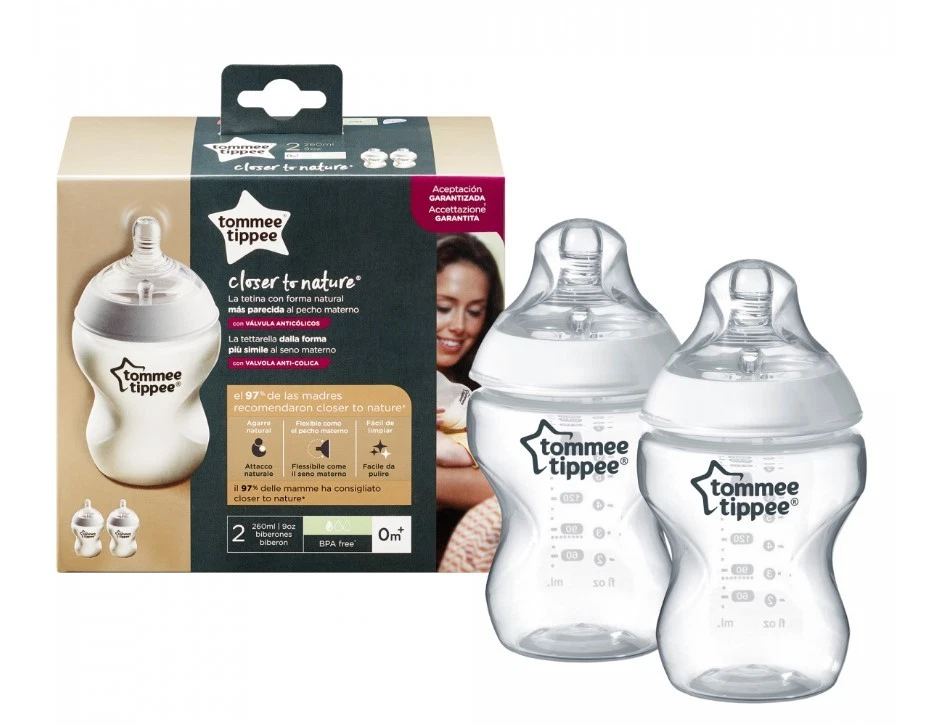 Tommee Tippee Baby Feeding Bottles Anti-Colic Valve Natural Start 2 x 260ml