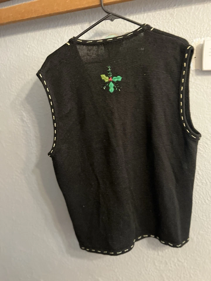 Navidad Blanco Ciervo Suéter Chaleco Talla Grande 12/14 Mujer Foto 3 de 4