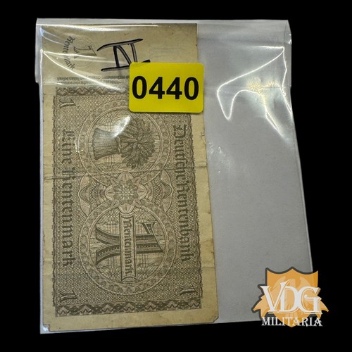 WW2 WWII Germany 1937 1 Rentenmark Banknote Third Reich Era Pick 181 #Y0440 - Picture 5 of 5