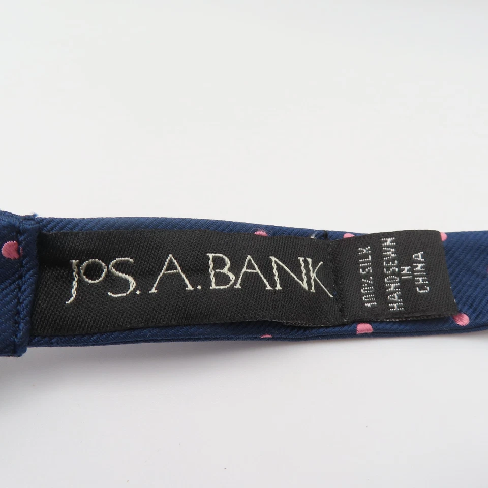 Jos A Bank Pajarita Seda Azul Rosa Lunares 2.5" Ancho Corbata Auto Foto 3 de 4