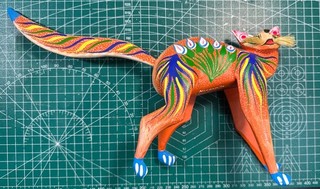 Colorful Cat Luis Sosa Calvo 12.5” Alebrije Oaxacan Oaxaca wood carving