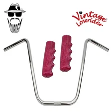 Original Lowrider 16" 22.2 D Handlebar Chrome 212 120mm Grips Sparkle/Red