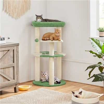 UKUNIVERSAL365 90 cm Cat Tree Tower w/ Scratching Posts, Perch, Clear Capsule Cat Furniture