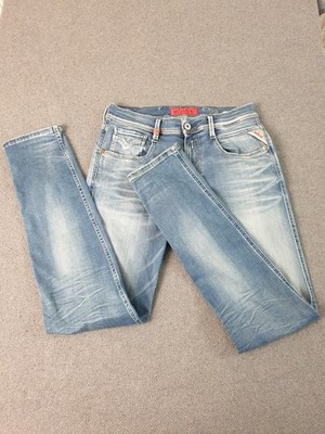 Mens Replay M914 ANBASS Jeans 29 - W29 L31 Stretch Slim Tapered Light Blue