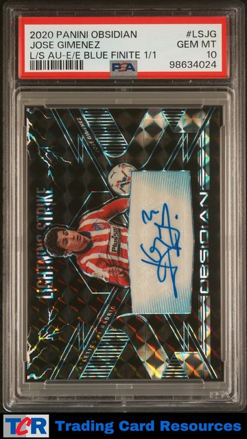 2020-21 Obsidian Jose Gimenez Lightning Strike Auto Blue Finite #1/1 PSA 10