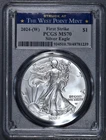 2024(W) $1 AMERICAN SILVER EAGLE UNC FS West Point Label 1 oz999 PCGS MS70 A6442