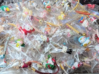 Rare SANRIO Hello Kitty Gotochi Strap Keychain Phone Charm vintage Kawaii Japan