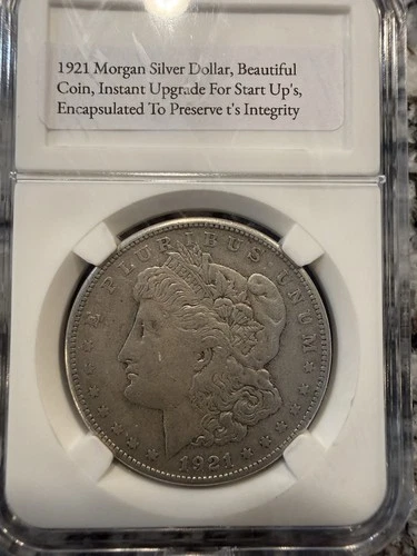 1921-P Morgan Silver Dollar, Clear Lines, Beautiful Upgrade, Encapsulated