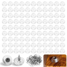 100-Pack Rubber Feet for Cutting Board with Stainless Steel Screws, 0.2 Clear