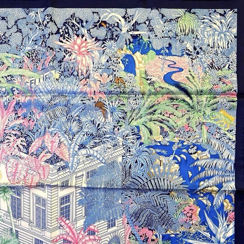 Hermes sciarpa floreale carre 90 Faubourg Tropical m1_0929 - Foto 3 di 15