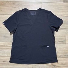 Figs Womens Technical Collection Casma Three-Pocket Scrub Top XL Black FW1100