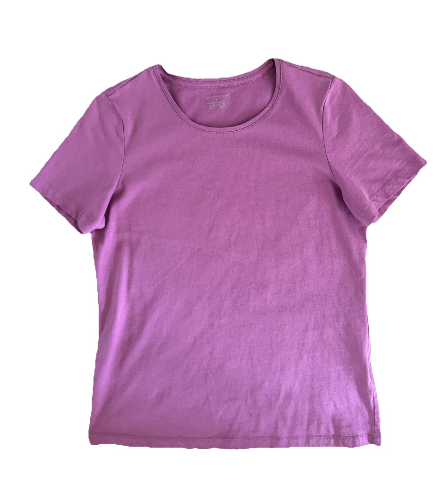 Christopher & Banks Shirt Womens Size Small Purple  Short Sleeve Cotton Blouse