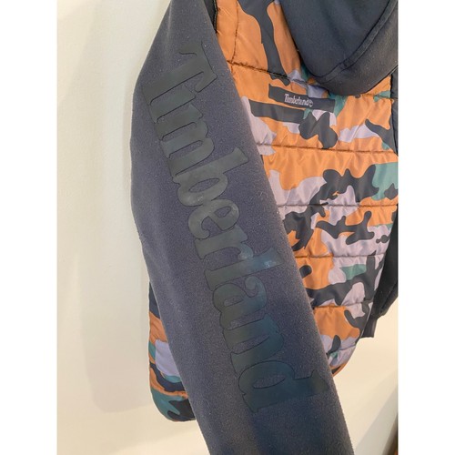 Timberland Youth Hybrid Camouflage Zip Up Hoodie Jacket Black Green Size L 14/16 - Picture 9 of 14
