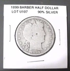 New Listing1899 Philadelphia Mint Silver Barber Half Dollar - Reserved for Adeliciouslife
