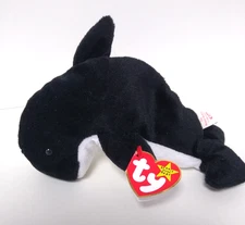 Echo the Dolphin TAGS on Waves the Orca TY Beanie Baby BOTH TAGS WRONG