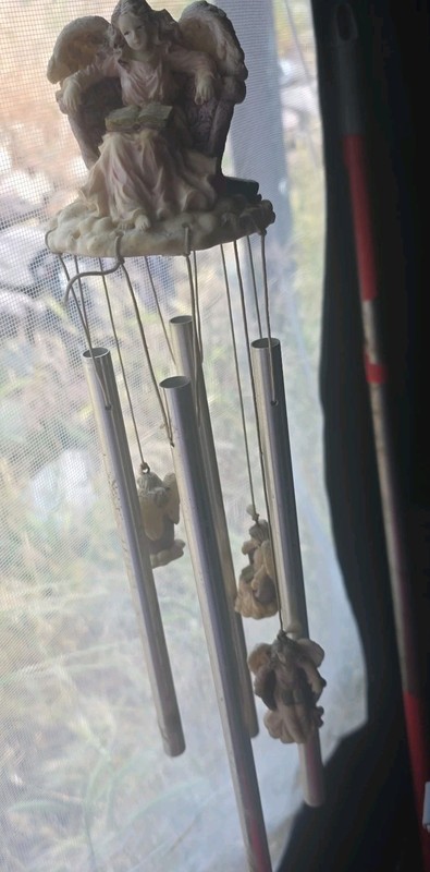 21” Long Angel Smaller Angels And Tubes Wind Chime Garden Patio- Estate Find