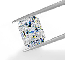 GRA Certified Loose Moissanite Radiant Cut Stone White D Color VVS1 Clarity