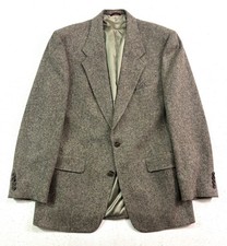 vtg 90s Hart Schaffner Marx 40L 41L Brown Tweed Blazer Jacket Sport Suit Coat