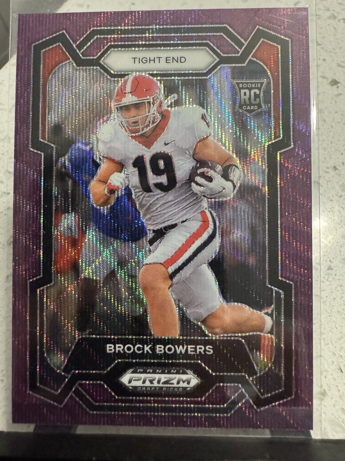 2024 Panini Prizm Draft Picks - Brock Bowers #107 Purple Wave Prizm (RC)