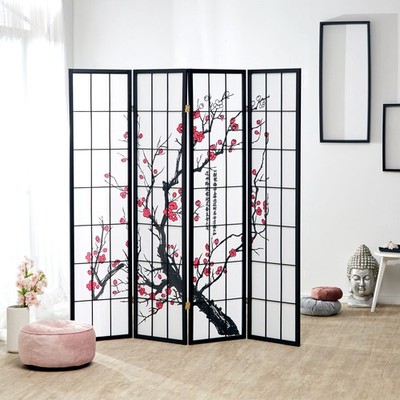 Raumteiler Trennwand Paravent Holz Shoji Sichtschutz Spanische Wand Homestyle4u