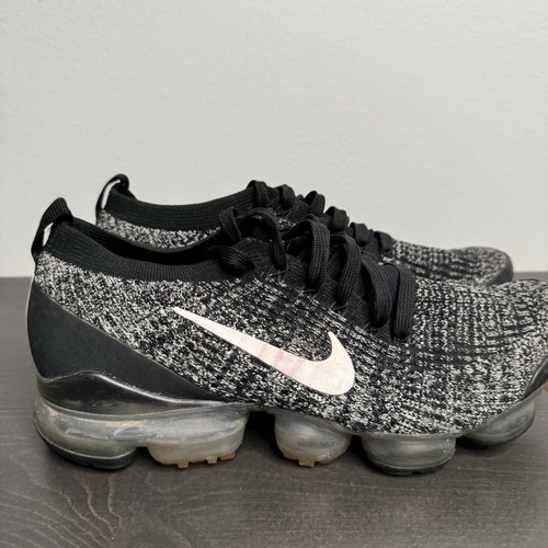 Nike Air VaporMax Flyknit 3 Shoes Mens 8 Oreo Running Sneakers Athleisure Sports - Picture 9 of 20