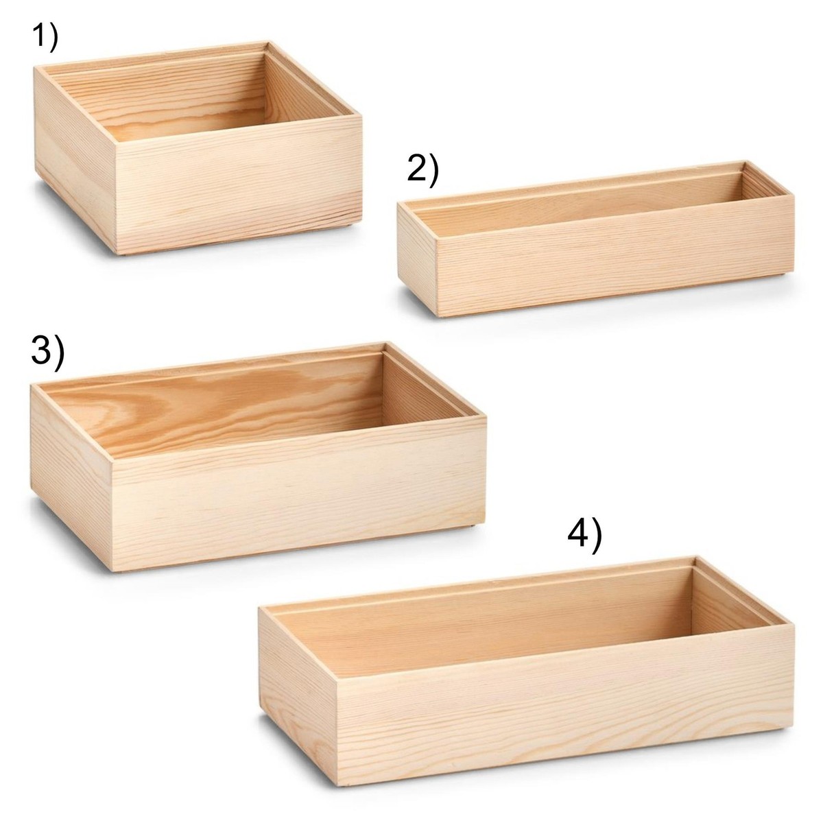 Caja de organización de sótano caja de madera almacenamiento oficina hogar pino todos los tamaños