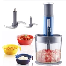 Cordless Food Processor, Electric Portable Food Chopper with 4 Bowls | 1xLarg...