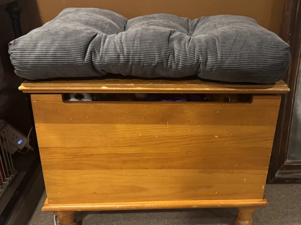 NEW Luxury SOFT Tufted Non-Slip Foam Bench Cushion 25"'x14" DARK GRAY 4" THICK! - Image 3 of 4