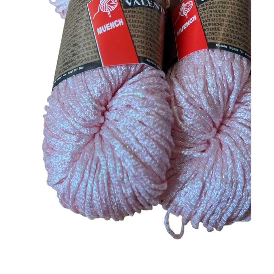 Lote De 8 Madejas De Hilo Valentina De Colección Rosa Con Brillo Italia 50 Gr Ea Viscosa Foto 2 de 4