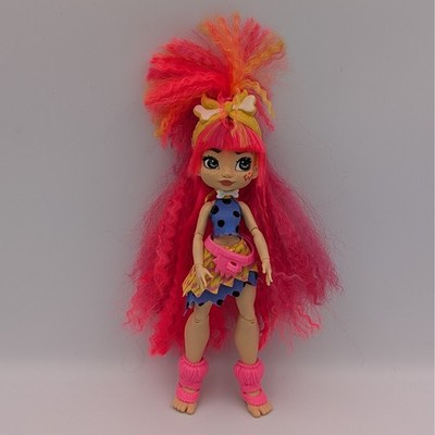Mattel Cave Club Emberly Doll Pink Crimped Hair Articulated Prehistoric Toy 8''