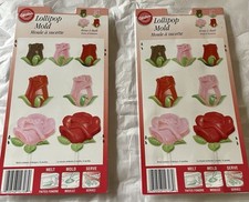 Molde para piruleta Wilton Roses & Buds lote de dos manualidades negocios fácil uso fácil limpieza