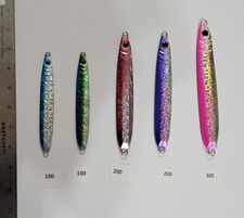 5 Fishing Jigs Different Colors & Sizes Tuna Wahoo Snapper Grouper lot # 6