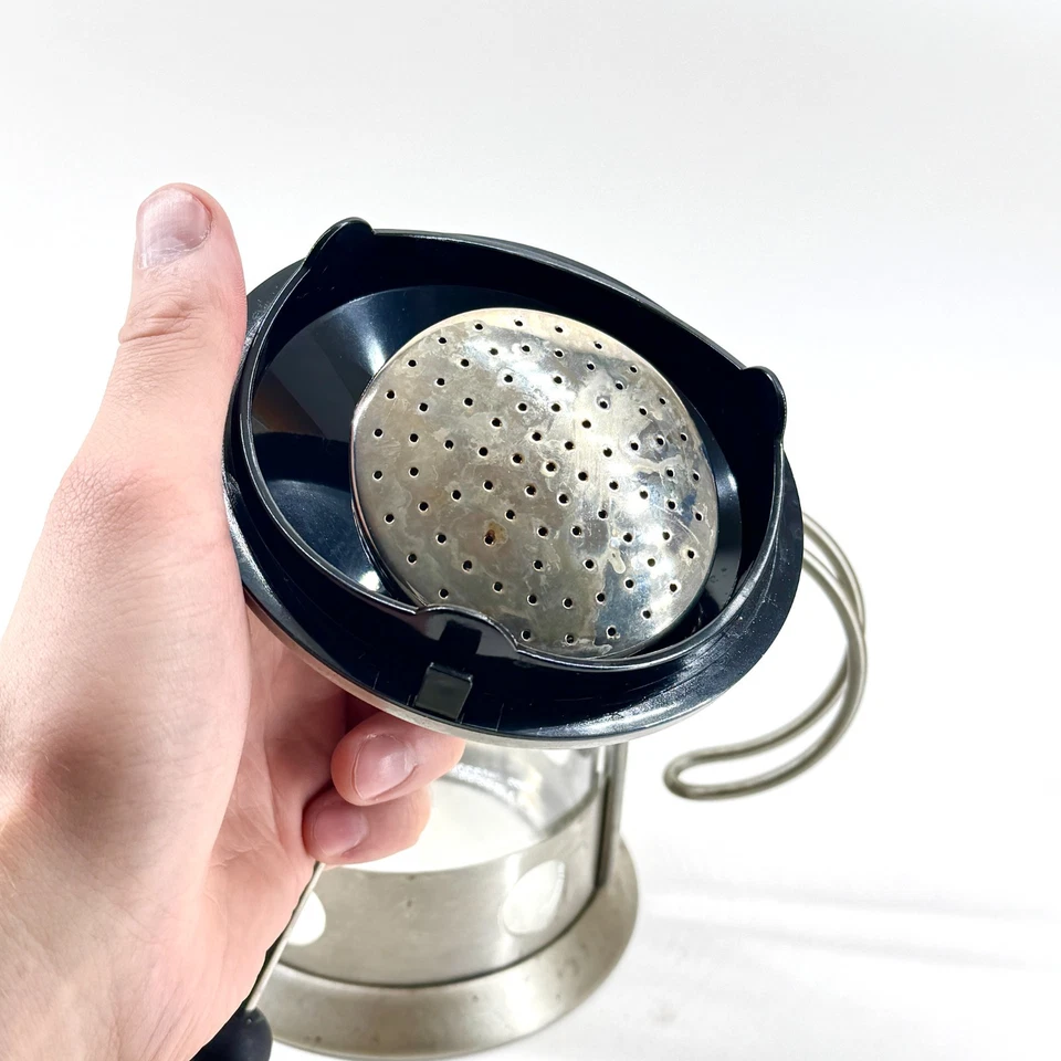 VINTAGE STAINLESS STEEL GLASS TEA POT BREWER INFUSER CAFETIERE KITCHENWARE - Image 4 of 4