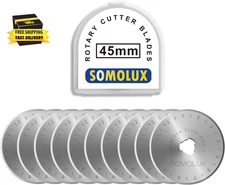 Rotary Cutter Blades 45Mm 10 Pack Refill Fits Olfa,Dafa,Truecut Replacement, Qui