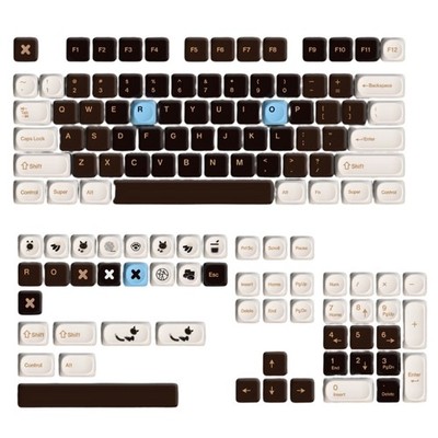 Ergonomic PBT MOA Height Keycaps Smooth Mirror Ceramic Finish Rounded Corner