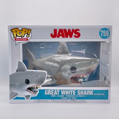 Funko Pop Great White Shark (with diving tank) 759 Jaws Movies 