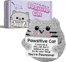 Unique Cat Lovers Gifts for Women - Funny Positive Crochet Home Decor -... 