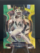 2025 Panini Select - Concourse Jamien Sherwood #77 Green & Yellow Shock Prizm