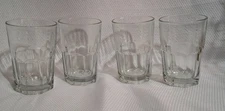 Vtg Libbey Crisa Signed Set Of 4 8 Paneled Heavy Drinking Glasses 12 Ounces EC