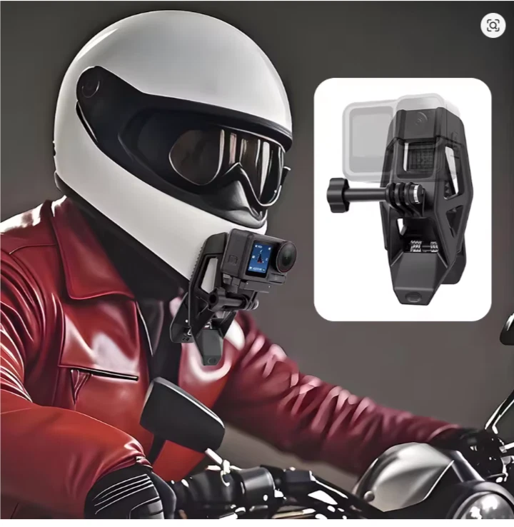 Braçadeira de montagem queixo capacete para GoPro 13 12 11 10 9 8 e DJI Osmo - Imagem 2 de 4