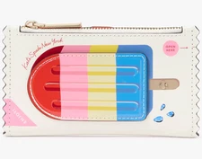 Kate Spade Small Slim Bifold Leather Wallet Snack Bar Popsicle KK990 Ivory NWT