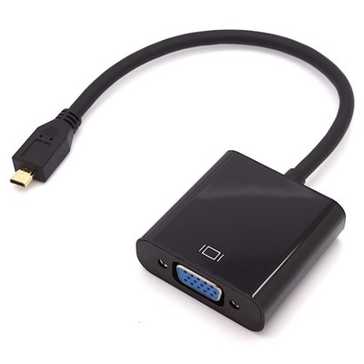 BerryBase Micro HDMI Typ D zu VGA Adapter für Monitore, schwarz