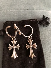 Authentic Chrome Hearts  Hoop with Cross Earrings