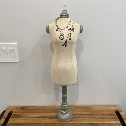 17” Mini Dress Form Mannequin For Jewelry Display French Inspired, 27” Tall