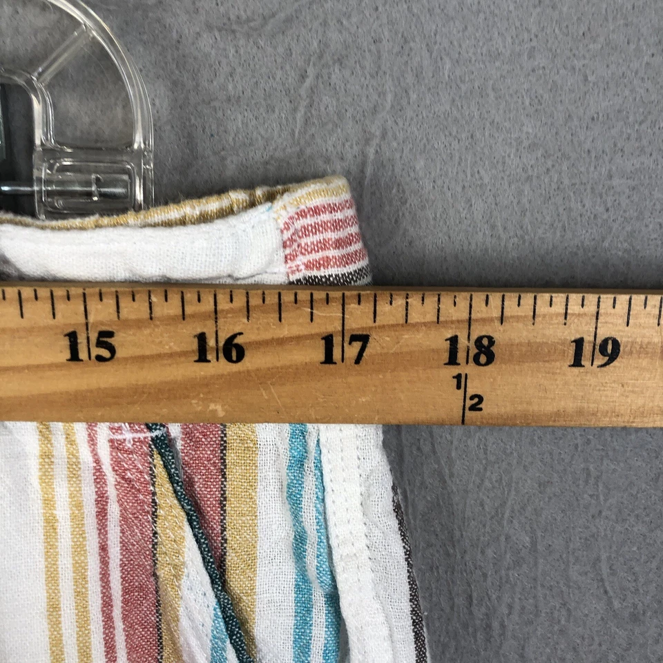 Per Se Shorts Womens Large Rainbow Stripes Linen Blend Beach Vacay Casual Airy - Image 4 of 4