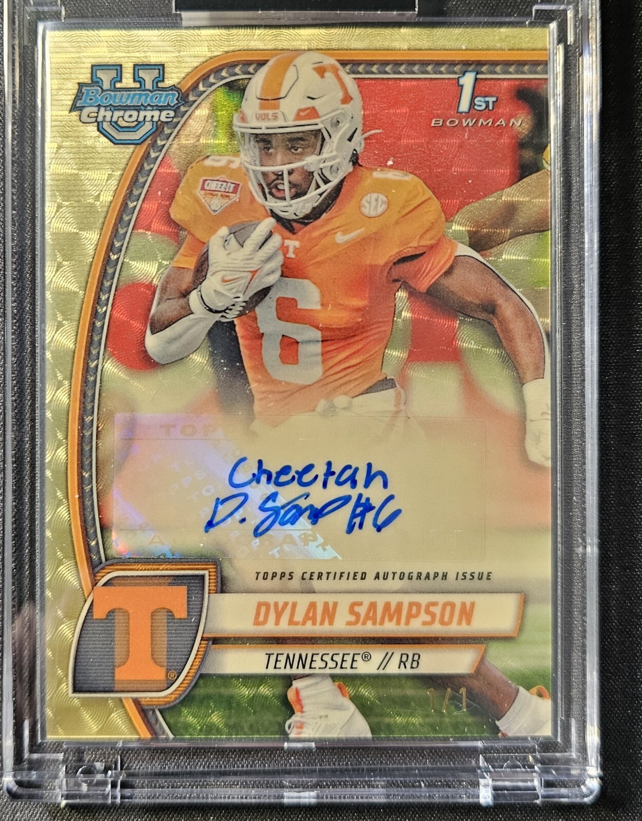 2024 Bowman Chrome University Dylan Sampson Tennessee Superfractor Auto 1/1