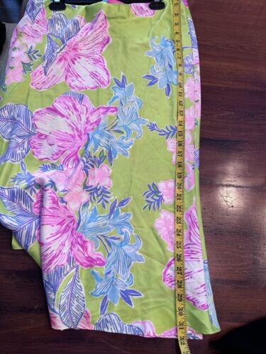 Lilly Pulitzer Cory Skirt Midi Matcha Green Boho Babe Size 14 Flowy Crepe Satin - Picture 3 of 10