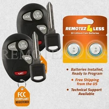 2 Replacement for Chevy Oldsmobile Pontiac Entry Remote Car Key Fob Van l2c Pk3