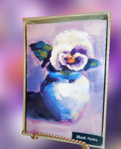 Blank Greeting Cards 12 NIB with Envelopes Sarah Weldon Purple Flower VTG 1996 - Picture 4 of 6